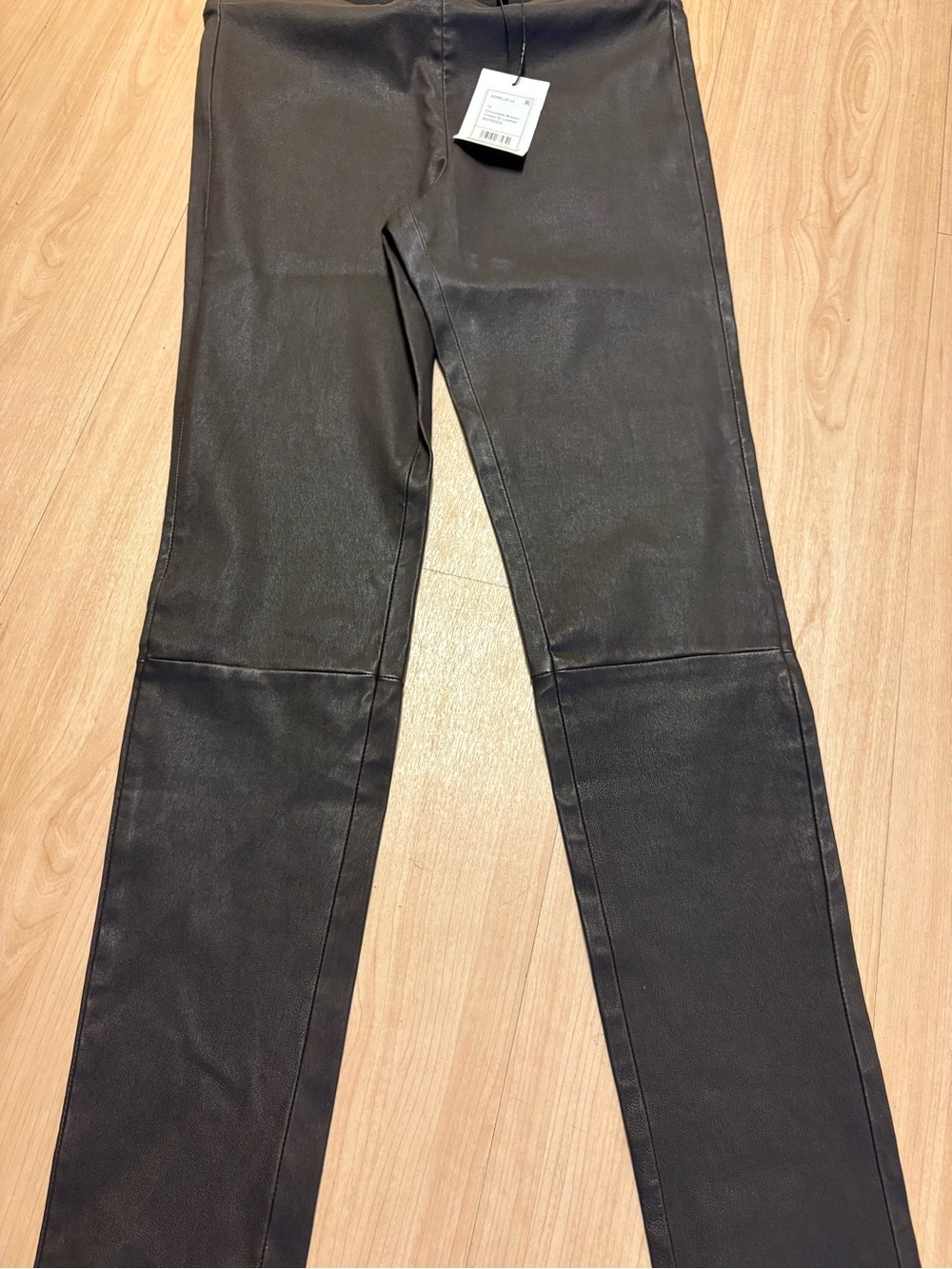 Theory Chocolate Brown Real Leather Leggings